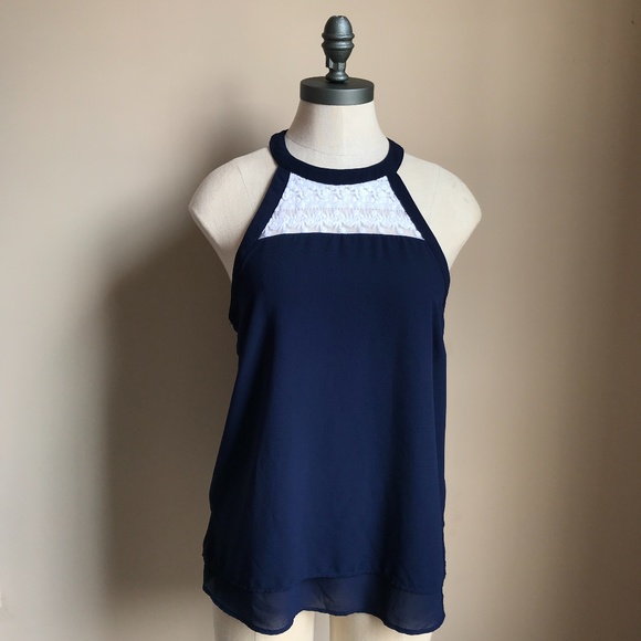 Blue Monteau Halter Tank - Picture 1 of 11